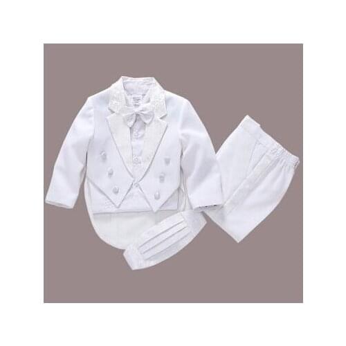 2018 fashion white / black baby boy suit kids blazers boy suit for weddings prom formal spring autumn wedding dress boy suits