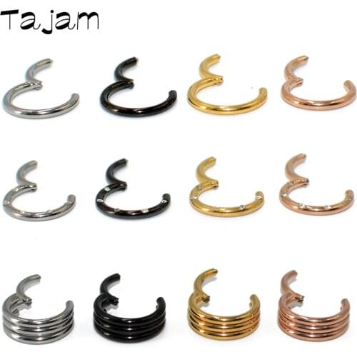 40 pieces G23 Titanium Septum Clicker Nose Hoop Piercing Rings Surgical Steel Nose Bone Earrings Fashion Girls Jewelry 16g,14g