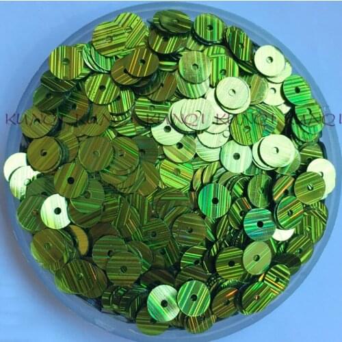 6mm Zabra Strip Green Flat Round Loose Sequin Paillette Sewing Wedding Craft, Kids DIY Garment Accessory wholesale