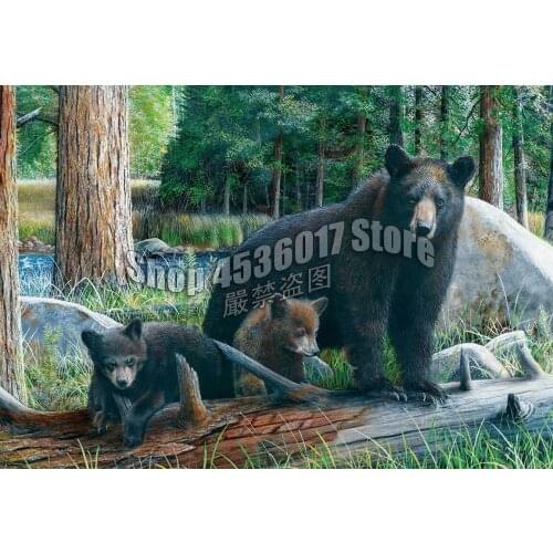 Diy Diamond Painting Baby Animals Forest Black bear Diamond Mosaic 5D Embroidery Needlework Handmade Crafts Home Decoration Full