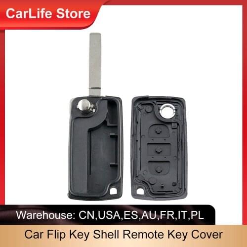 Car Flip Key Shell 3B Ce0523 For Citroen C4 C5 C6 C8 Remote Key Cover Fob Case Shell Cover Key Protector
