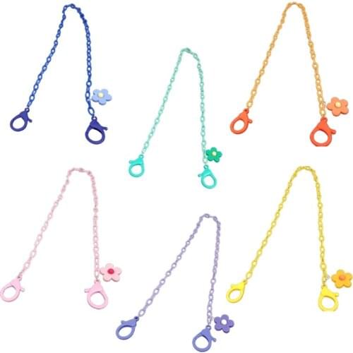 Colorful Sunflower Pendant Face Mask Holder Lanyard Candy Color Acrylic Chunky Chain Eyeglass Anti-Lost Strap Necklace