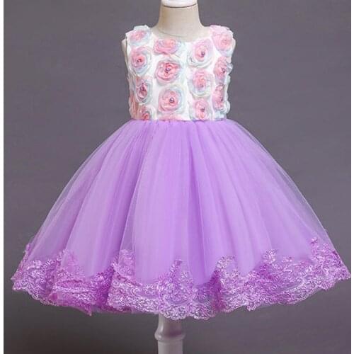 New Childrens Dress 3D Three-Dimensional Flower Show Performance Party Christmas Birthday Sweet And Cute Pettiskirt
