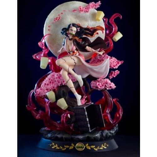 Gk Anime Demon Slayer: Kimetsu No Yaiba Kamado Nezuko Light Led Action Figure Models Toys 42cm
