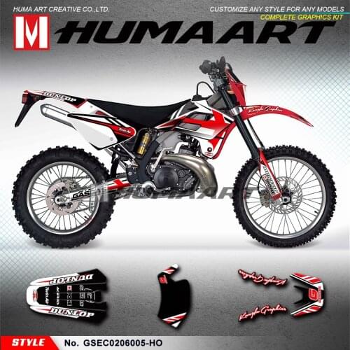 HUMAART Motocross Stickers Custom Vinyl Decal Graphic Kit for Gas Gas EC 125 200 250 300 2002 2003 2004 2005 2006 FSE 400 450