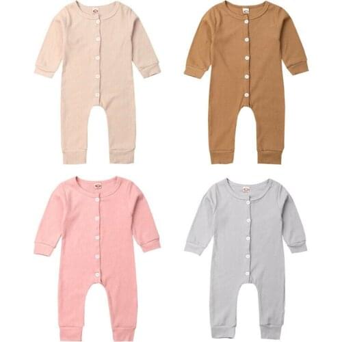 0-24M Newborn Kids Baby Girl Boy Clothes set Long Sleeve Cotton Romper Elegant Solid Stretch Jumpsuit Home wear Cute Outfits