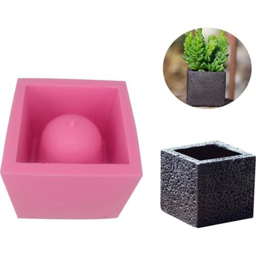 DIY Square Shape Cement Flower Pot Silicone Mold DIY Handmade Home Decoration Craft Succulent Plants Concrete Planter Vase Mould