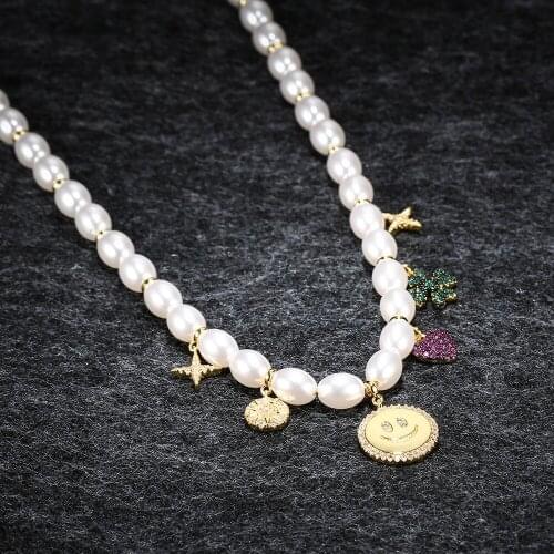LIDU High Quality 925 Silver Smiley Pearl Adjustable Necklace With Stylish And Exquisite Monaco Jewelry As A Gift For Friends
