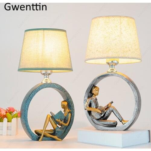 Reading Girl Table Lamp Guitar Boy Standing Desk Light for Bedroom Study Bedside Lamp Light Fixtures Luminaire Nordic Home Decor