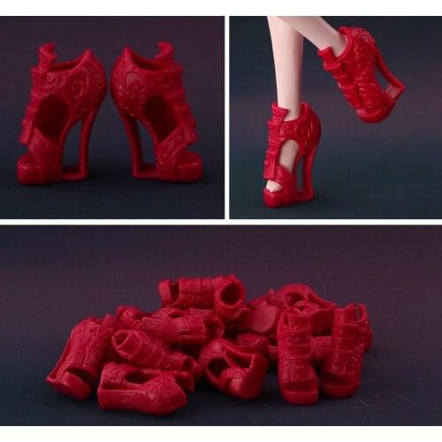 50 pair / lot New High quality Original shoes for Monster high doll Fashion Red shoes Free shipping