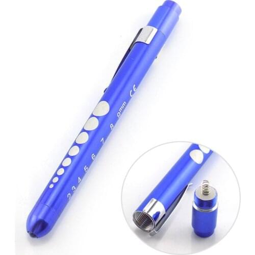 New Portable LED Flashlight Medical Penlight Torch Lamp with Scale Surgical First Aid Nurse Doctor Emergency White Yellow Light