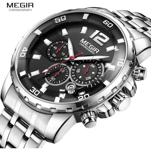 New style MEGIR Quartz Men Watch Top Brand Luxury Military Sport Quartz Watches Clock Men Relogio Masculino Business Chronograph