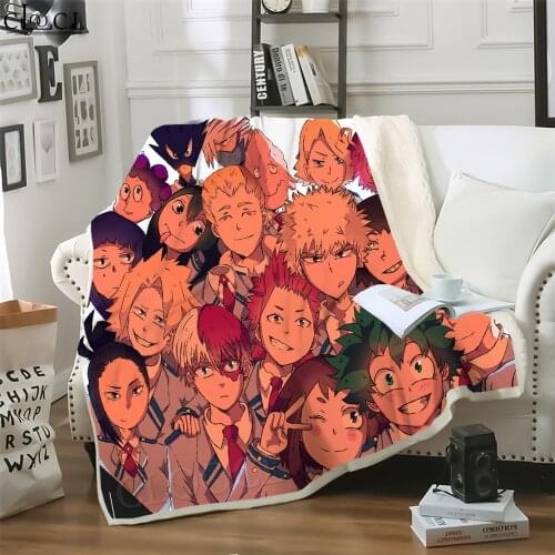 Anime My Hero Academia Printed Custom Blanket 3D Blankets for Beds Kids Thick Quilt Home Decoration Autumn Adult Throw Blanket