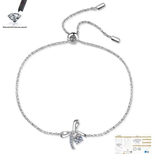 Original 100% 925 Sterling Silver Party Anniversary 0.33 Carat CT D Color VVS1 High Quality Fashion Moissanite Bracelet