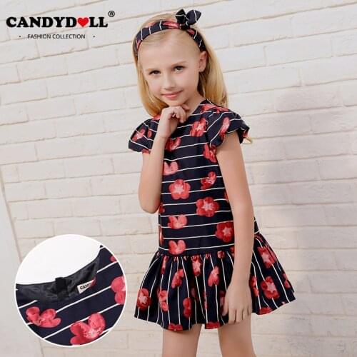 CANDYDOLL Autumn new childrens dress High-end jacquard girl dress European and American wind boy dress cute sweet