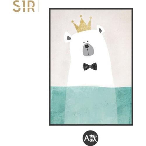 Dive Bear Penguin Polar Bear Modern Simple Creative Living Room Decorative Painting Poster Children Architectural Decoration