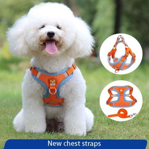 Pet Supplies Pet Traction Rope New Pet Chest Harness Suede Cat And Dog Harness Reflective And Breathable Multicolor Dog Rope