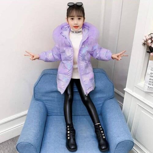 New Style 2020 Winter Fashion Girl Sport Down Jacket Outwear Three Colors Cute Fur Collar Hooded Windproof Baby Girls Parkas