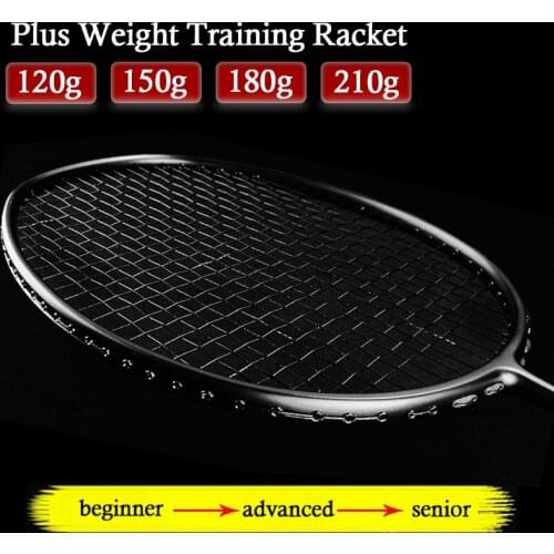 Plus Weight Training Badminton Racket 26-34 Pounds 120g 150g 180g 210g Carbon Fiber Professional Offensive Type Rackets Racquet