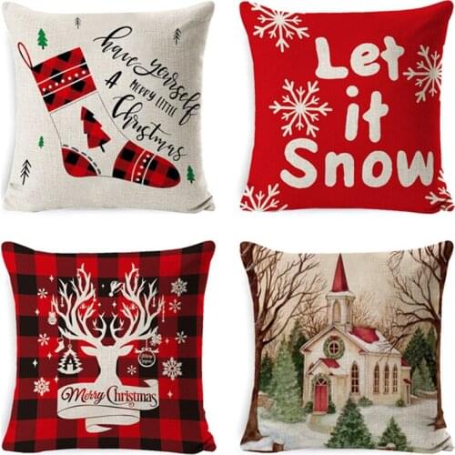 45x45CM Christmas Pillow Case Christmas Party Home Decor Cushion Cover Sofa Christmas Pillow Cover Customizable New arrival