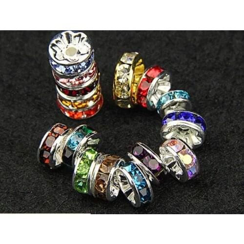 Manual accessories Diy spacing piece beads copper crystal charm beads mix color