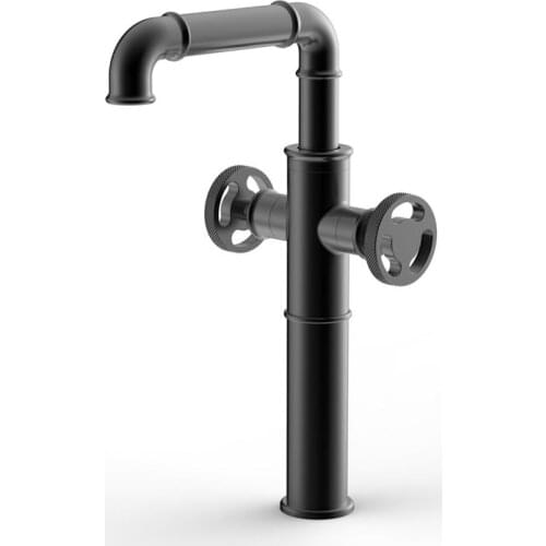 Industrial Style Basin Faucet Soild Brass Faucet Black Basin Faucets Bathroom Taps Sitting Sink Faucet Mixer Hot Cold Water