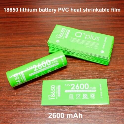 100pcs/lot 18650 battery skin PVC heat shrinkable sleeve 2600MAH battery renovation shrink film insulation leather case