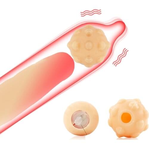 Vibrating Penis Erectile Enlargement Ball for Men Sex Cock Extender Enlarger Women Vagina G-Spot Massage Vibrator Condom Beads