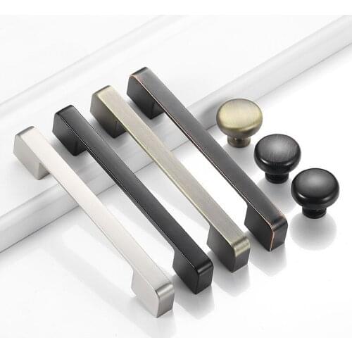 1pc Long American style black drawer single hole handle Modern minimalist wardrobe door handle cabinet drawer handle