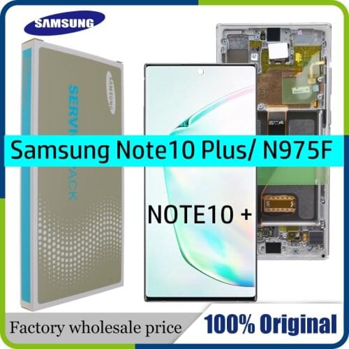 100% Original SUPER AMOLED Display For SAMSUNG Galaxy NOTE10+ N975 N975F N9750/DS Display Touch Screen Replacement Parts+Frame