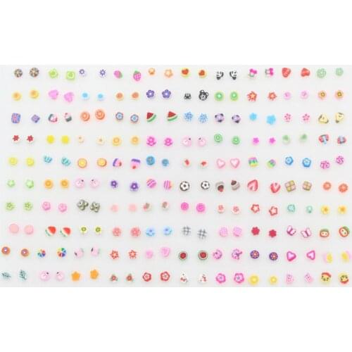 100 Pairs Girls Teen Cute Assorted Fruit Shape Earring Studs Fashionable