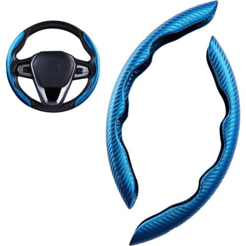 2Pcs/Set Fashion Carbon Fiber Universal Car Steering Wheel Cover Extended Style Car Steering-Weel Cover Car Interior Accessories