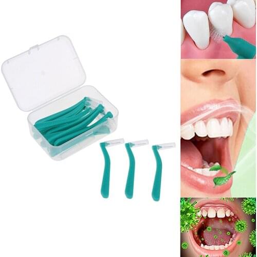 20Pcs/box L Shape Push-Pull Interdental Brush Oral Care Teeth Whitening Dental Tooth Pick Tooth Orthodontic Toothpick ToothBrush