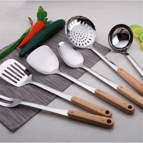 7 Types Stainless Steel Slotted Turner Spatula Heat Resistant Non-stick Fish Frying Kitchen Tool High Quality