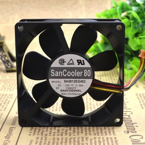 FOR Sanyo 8cm 8025 12V 0.38A Double Ball High Volume Box Fan 9A0812EG403