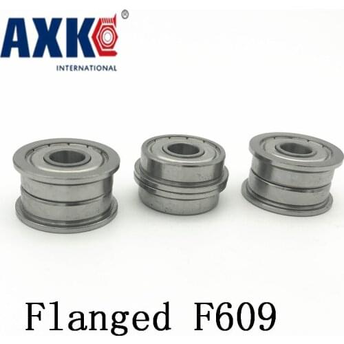 Axk F609zz Flange Bearing 9x24x7 Mm Abec-1 ( 10 Pcs ) Flanged F609 Z Zz Ball Bearings
