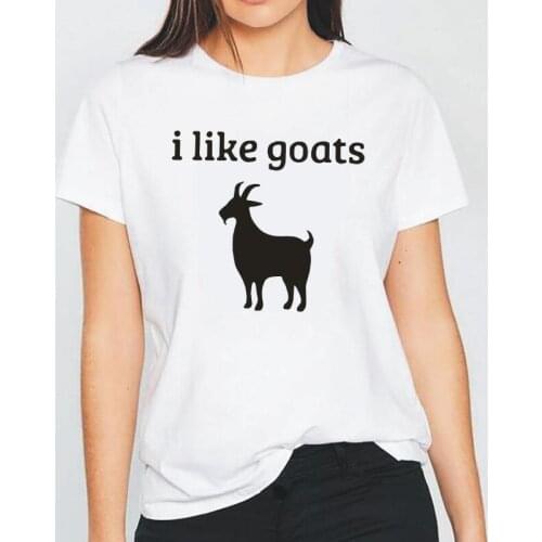 Funny Goat Printing T Shirt Women Tops Cute Shirt Summer Short Sleeve Tee Shirt Femme Farm Harajuku Like Goats Women Tshirt