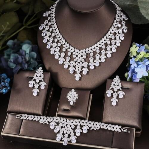 Janekelly Hotsale African 2pcs Bridal Jewelry Sets New Fashion Dubai Jewelry Set For Women Wedding Party Accessories Design