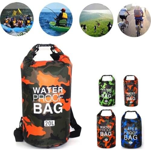 PVC Waterproof Dry Bag 5L 10L 20L 30L Camo Outdoor Diving Foldable Man Women Beach Swimming Bag Rafting River Ocean backpack New