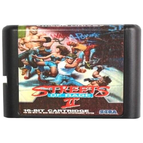 Sega MD game card - Streets Of Rage II NTSC-USA for 16 bit Sega MD game Cartridge Megadrive Genesis system