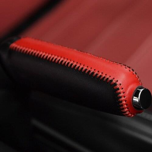 Leather Hand-sewn Handbrake Cover for 15-20 Ford Mustang Car Interior Decoration Modified Accessories