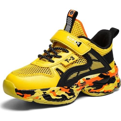 2021 New Summer Boys' Net Shoes Breathable Mesh Childrens Summer Single Net Hollow Flying Woven Soft Sole Sneakers