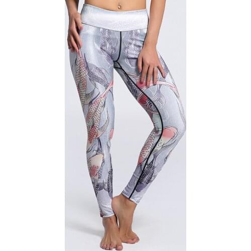 New Girls Fashion 3D Carp Printed Women Leggings Plus Size 3XL Fitness Sexy Stretch Dancing Workout Legging Ropa Deportiva Mujer