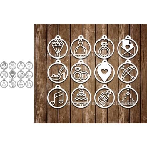 Metal Cutting Dies Various Sphere Pendants Stencils For DIY Scrapbooking Decorative Embossing Handcraft Die Cutting Template