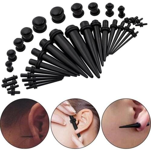 36pcs/lot Acrylic Ear Gauge Taper And Plug Stretching Kits Mixed Color Ear Flesh Tunnel Expansion Body Piercing Jewelry 1.6-10mm