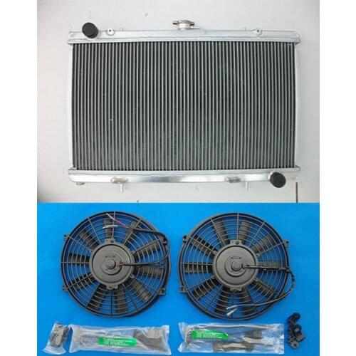 NEW PERFORMANCE Aluminum Radiator & Fans for Nissan Silvia S13 SR20DET 1989-1994 MT 1990 1991 1992