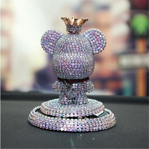 New car high-end diamond-bearing violent bear car instrument center console ornament decoration interior decoration ornament