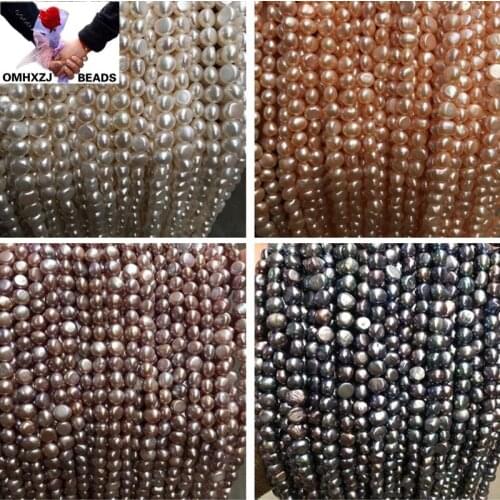 OMH Wholesale JD40 4 6 8 10 12mm Jewelry DIY Making Bracelet Necklace Natural AAA 5A Barque Fresh Water Pearl Loose Spacer Beads