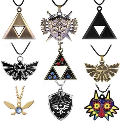 Zeldas Game Necklace The Legend of Zeldas Games Sword Bow Arrow Shield Pendant Cosplay Necklace Sweater Chain Gifts Accessories
