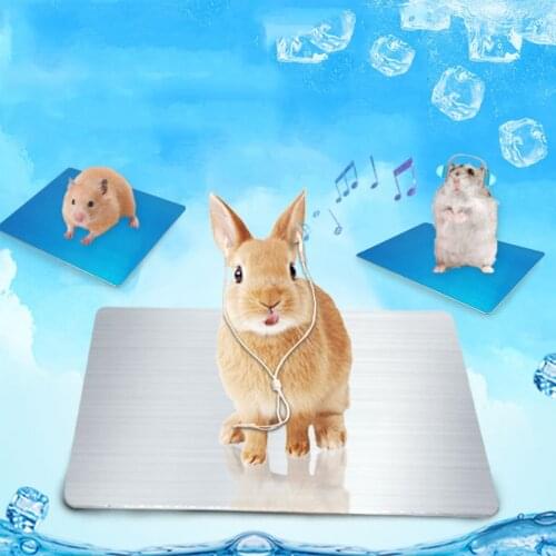 1Pcs Multifunctional Summer Hamsters Ice Bed Small Animal Aluminum Alloy Hygienic Rabbits Pad Pet Cooling Mat Cage Bed Pads